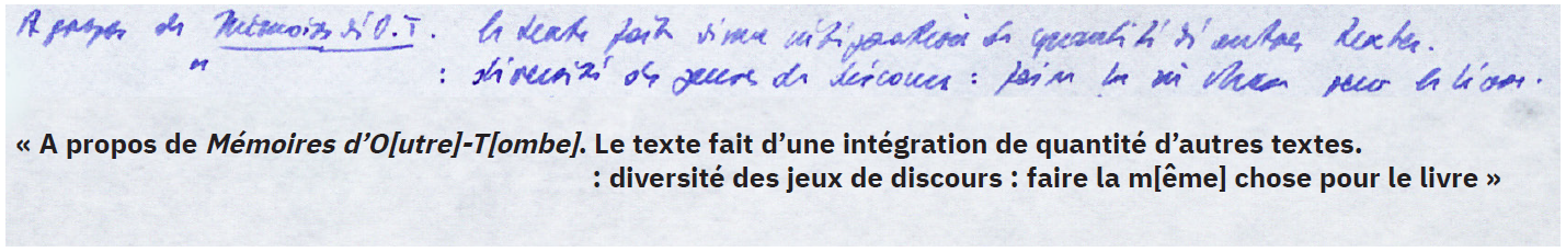 Notes manuscrites