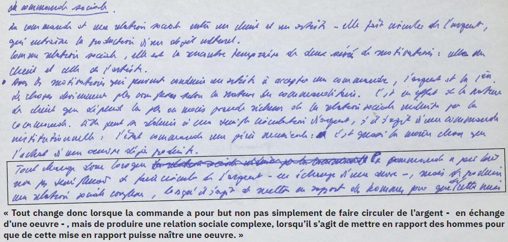 Note manuscrite de Jean-Paul Goux