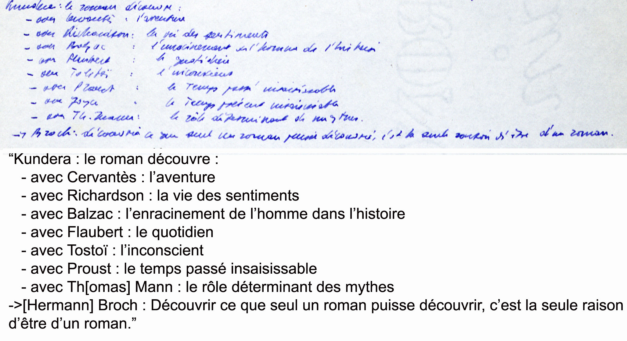 Notes manuscrites