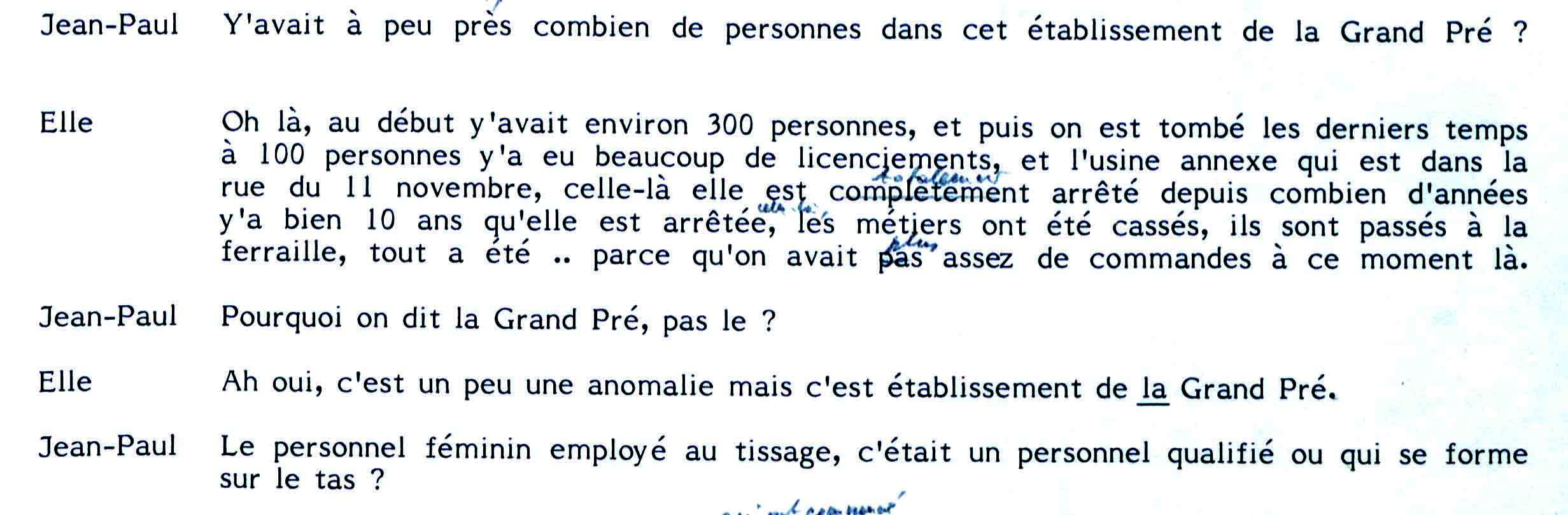  Transcription entretien cassette 29-30, Mme B., p. 6, (extraits)